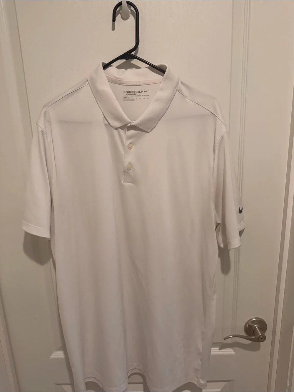 Nike Men’s White Polo Shirt with Swoosh Sleeve